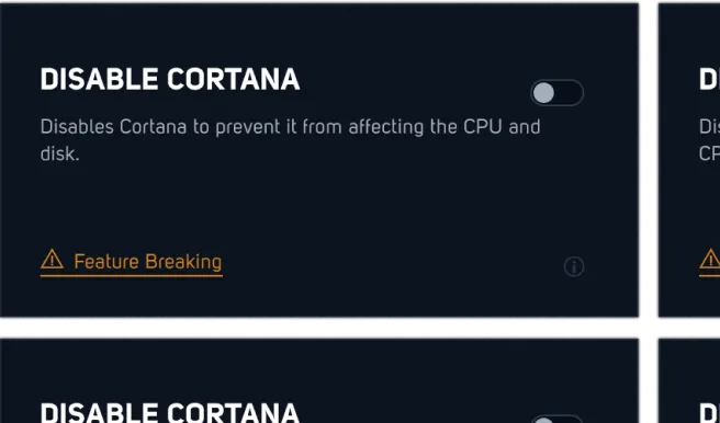 Hone Optimization "Disable Cortana"