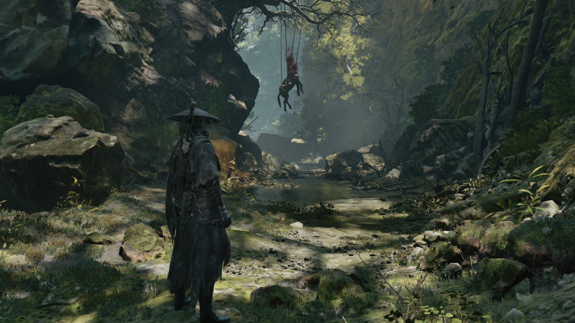 Phantom Blade Zero’s rocky forest path in the Hone Performance preset capture.