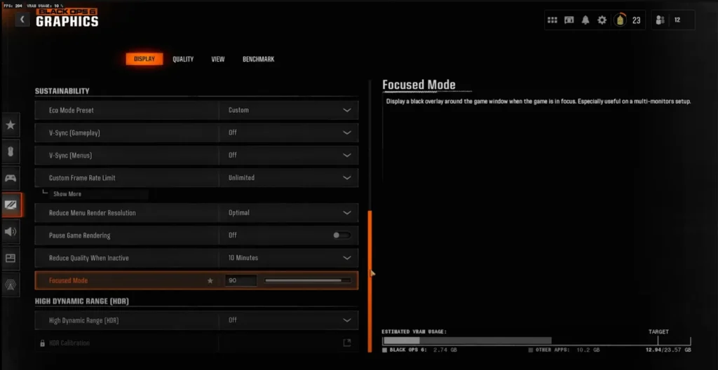 Black Ops 6 graphics settings for competitive, balanced, and quality modes