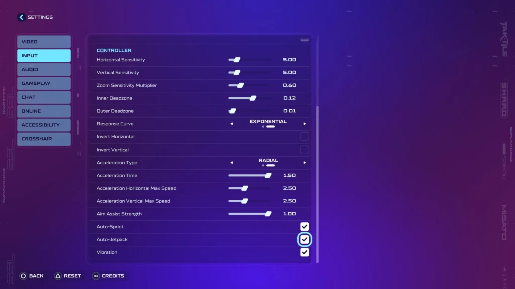 Splitgate settings