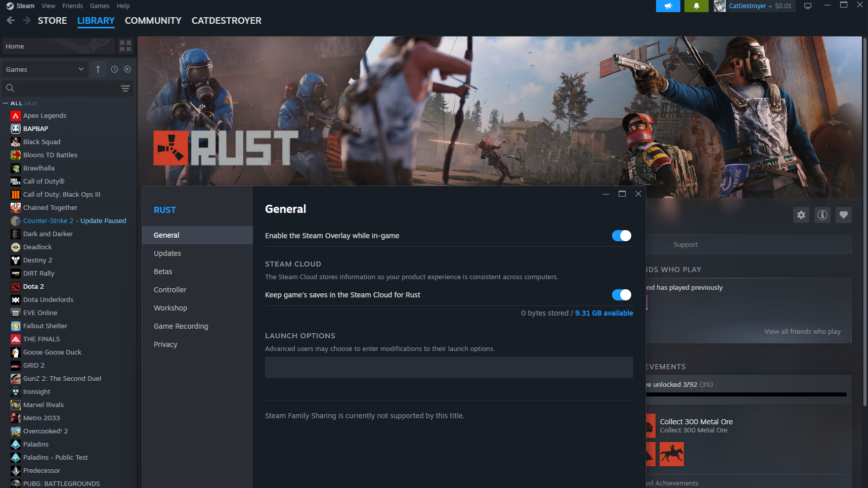 Rust Steam Launch Options
