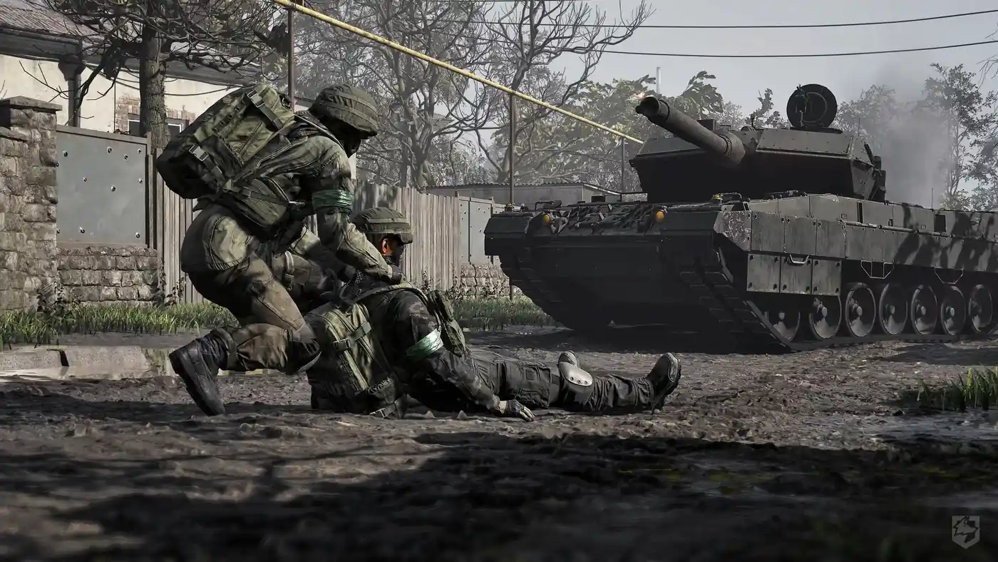 WARDOGS soldiers beside an armoured tank
